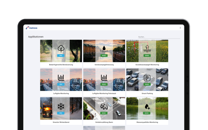 © Mainova iPad Abbildung mit Anzeige der Smart City Anwendung