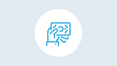 Blaues Vergütungs-Icon in weißem kreis auf grauem Hintergrund 