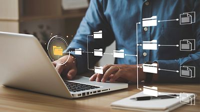 Laptop mit Ordnericons