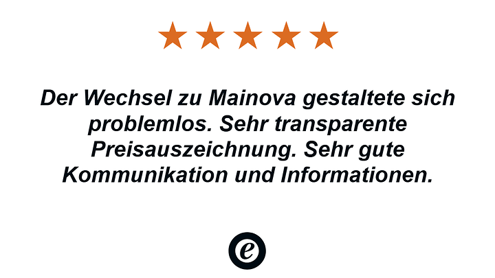Eine Kundenbewertung der Mainova AG von der Plattform TrustedShops
