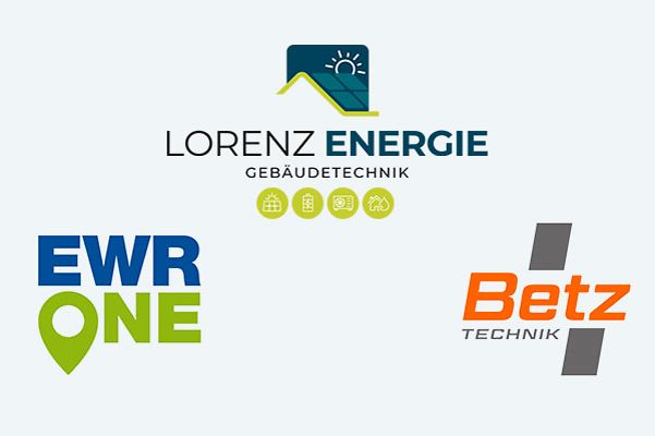 Logos von EWR One, Lorenz Energie, Betz Technik