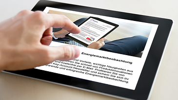 Newsletter wird auf dem Tablet abgerufen