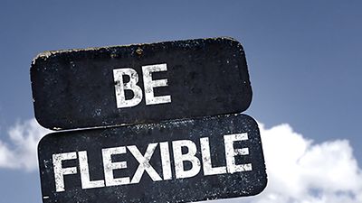 Be flexible Schriftzug