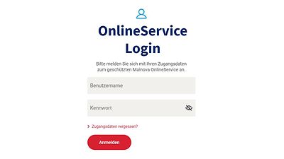 Screenshot der OnlineService Login-Maske 