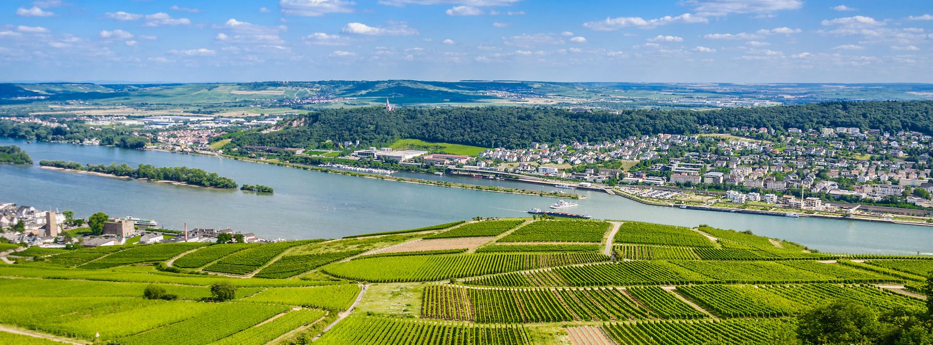 Drohnenbild einer Flusslandschaft