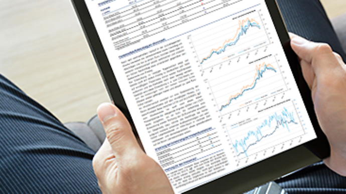 Ein Tablet mit Newsletter als Content